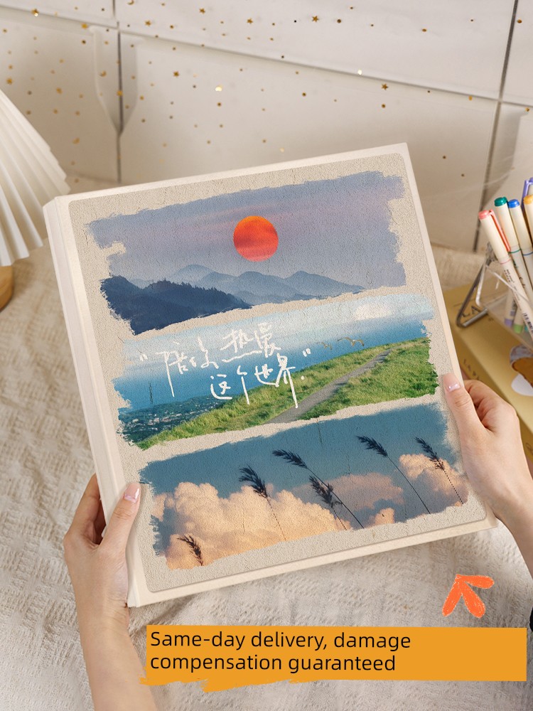 DIY Travel Memory Photo Album Self-Adhesive Laminated Style for Couples and Best Friends 3inch Polaroid Photo Storage Large Capacity Six