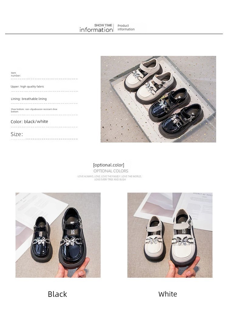 Black Leather Shoes for Girls, College Style, Height-Increasing, Versatile, British Style, Comfortable, Thick-Soled, Round-Toe, 2026 New Model — 6