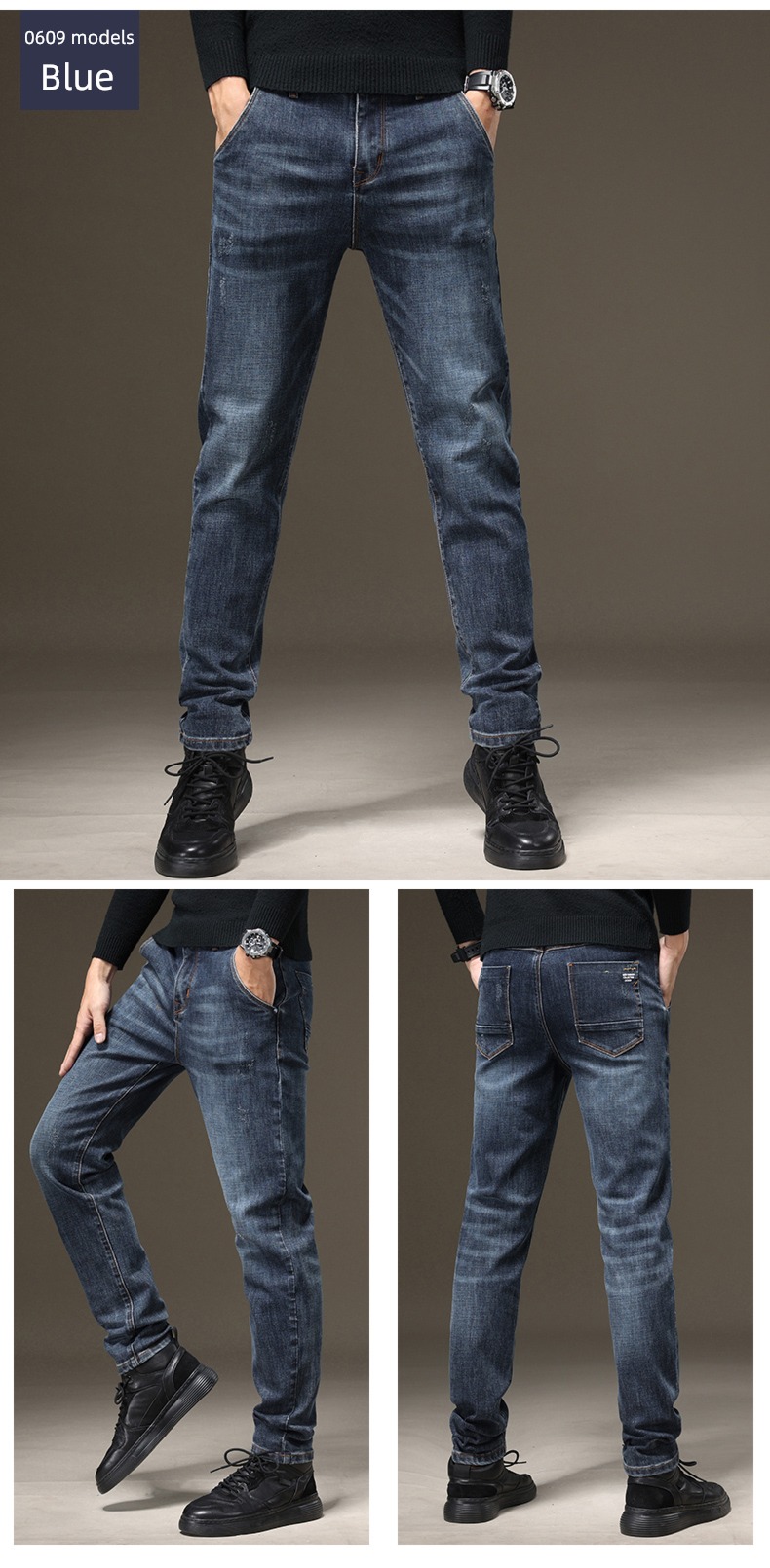 Romon Straight cylinder Self-cultivation autumn Korean version trend Jeans