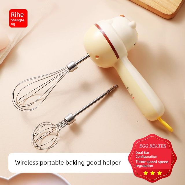 Household egg whisk electric cream whisk small cake whisk tool milk frothing machine automatic mixing rod