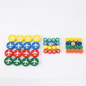 Wooden Chess Pieces, Flying Chess, Checkers, Children's Educational Board Game Toys, Colorful Solid Wood Chess Pieces, R