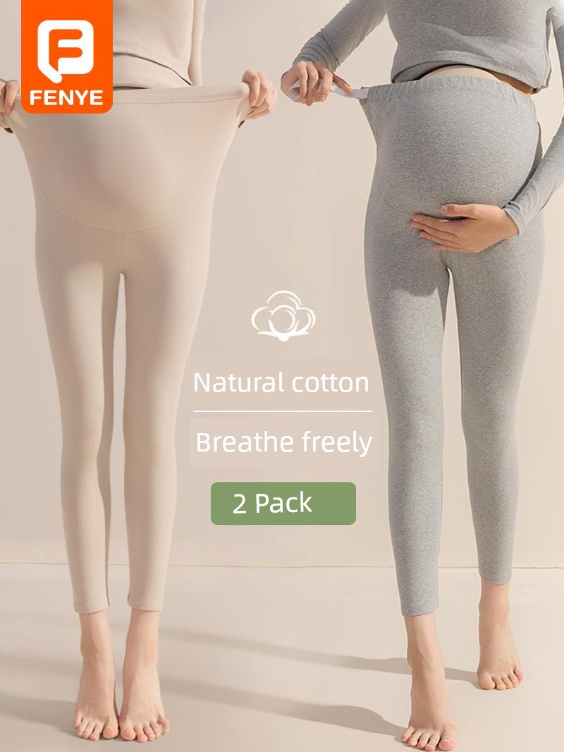 Pure Cotton Maternity Autumn Pants, Non-Tight on the Belly, Large Size, Inner Wear, Autumn and Winter Cotton Thermal Pants, Pregnancy Warm Underpants, Home Pants