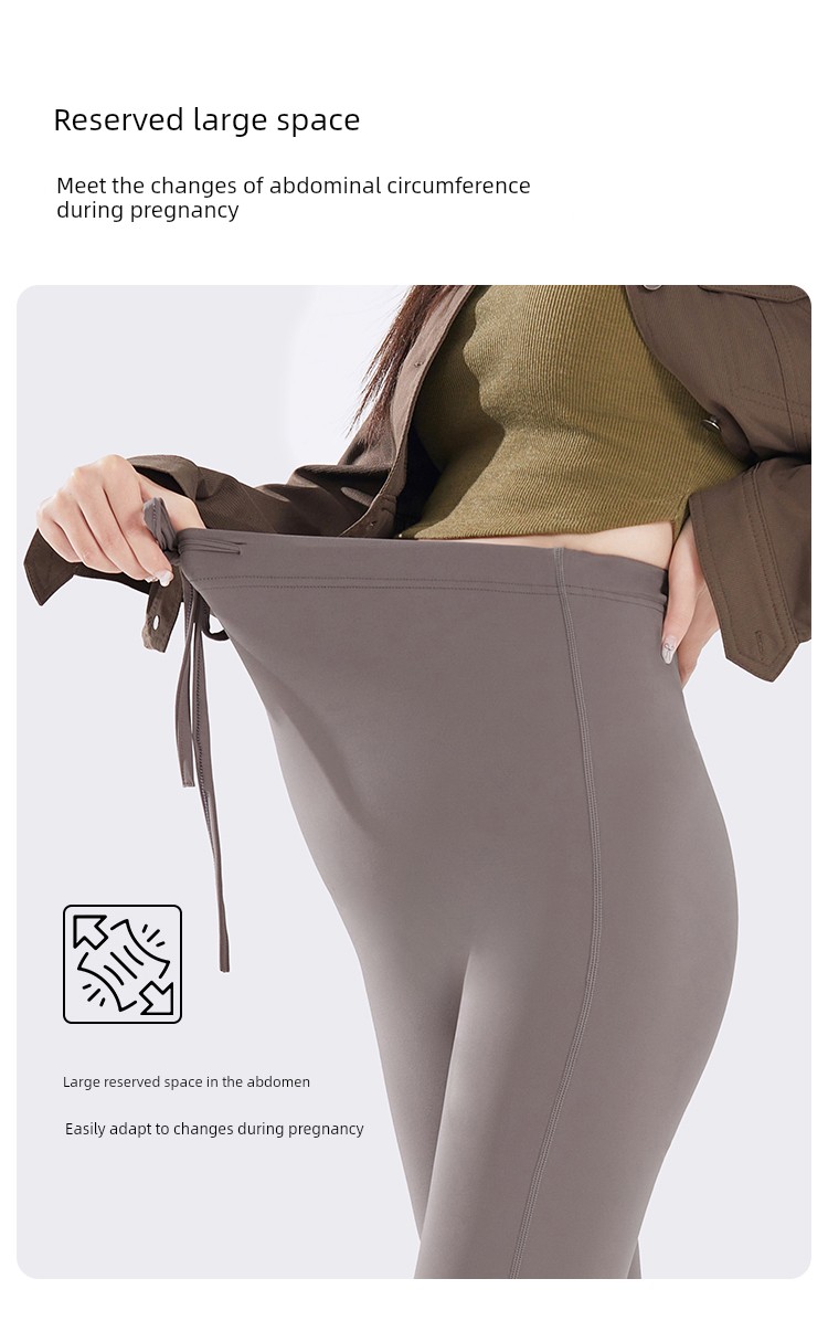 Forencos Maternity Shark Pants Autumn and Winter Fleece-Lined Outerwear 2026 New Slim Fit Flared Yoga Leggings — 8