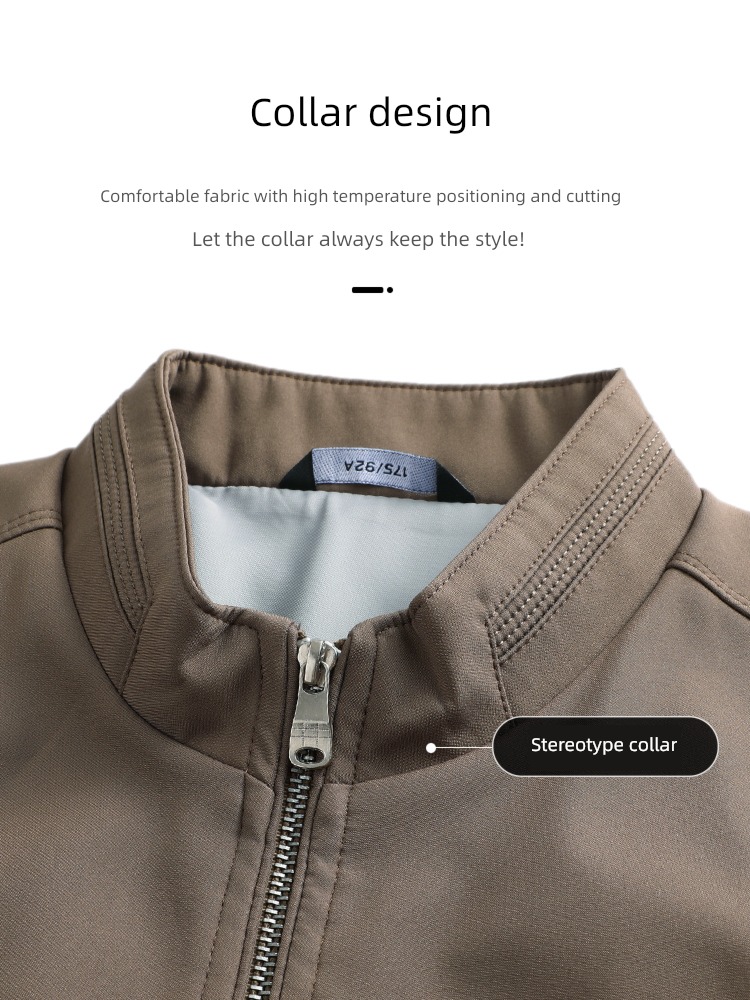 Spring and Autumn Windbreak stand collar Dad Costume man loose coat
