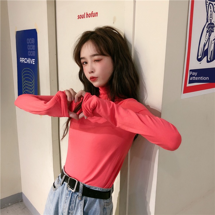 Autumn and winter Thin money Undershirt Long sleeve T-shirt Versatile jacket