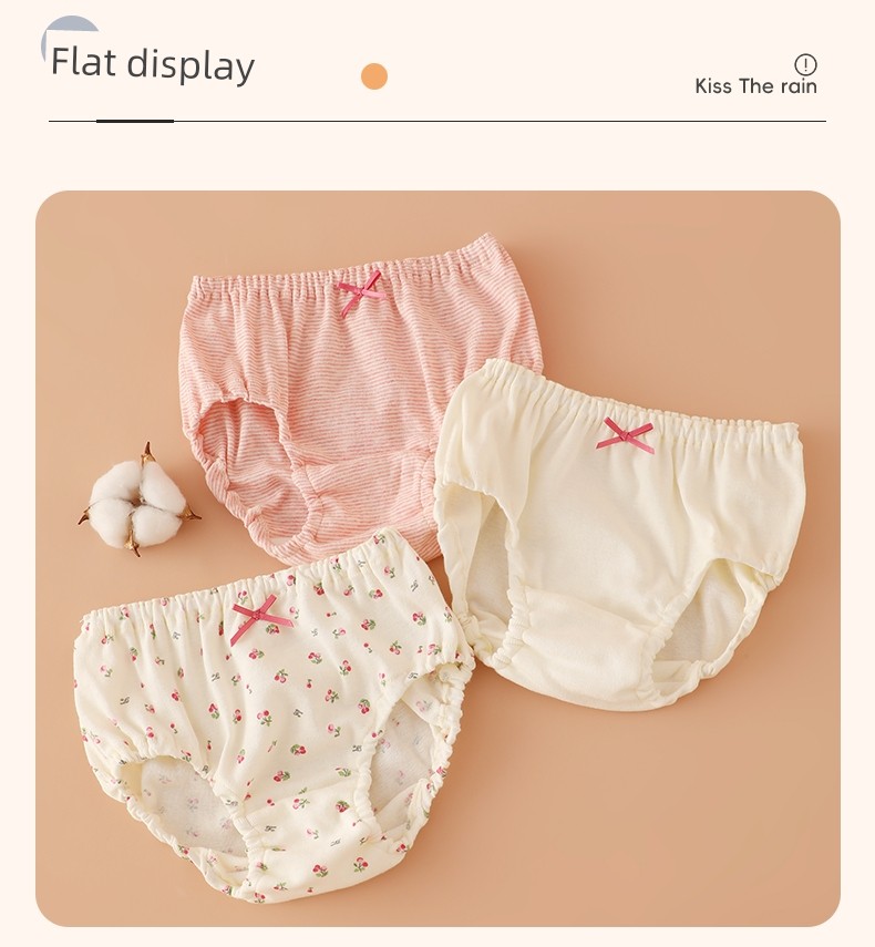 Japanese-Style Pure Cotton Children's Underwear for Girls, Non-Binding Triangle Shorts, A-Class, Non-Fluorescent, Baby Briefs — 11