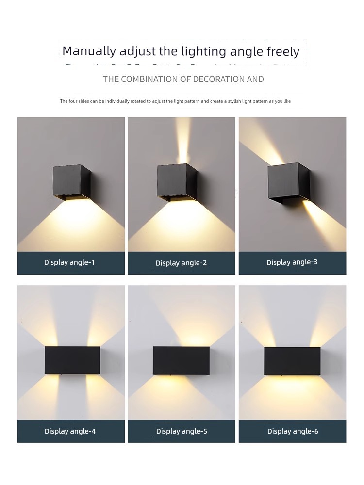 Outdoor Waterproof Wall Lamp, Modern and Simple, Wall-Washing Light for Corridor, Balcony, Garden, Villa, Indoor and Outdoor Decoration, Fence Wall Lamp