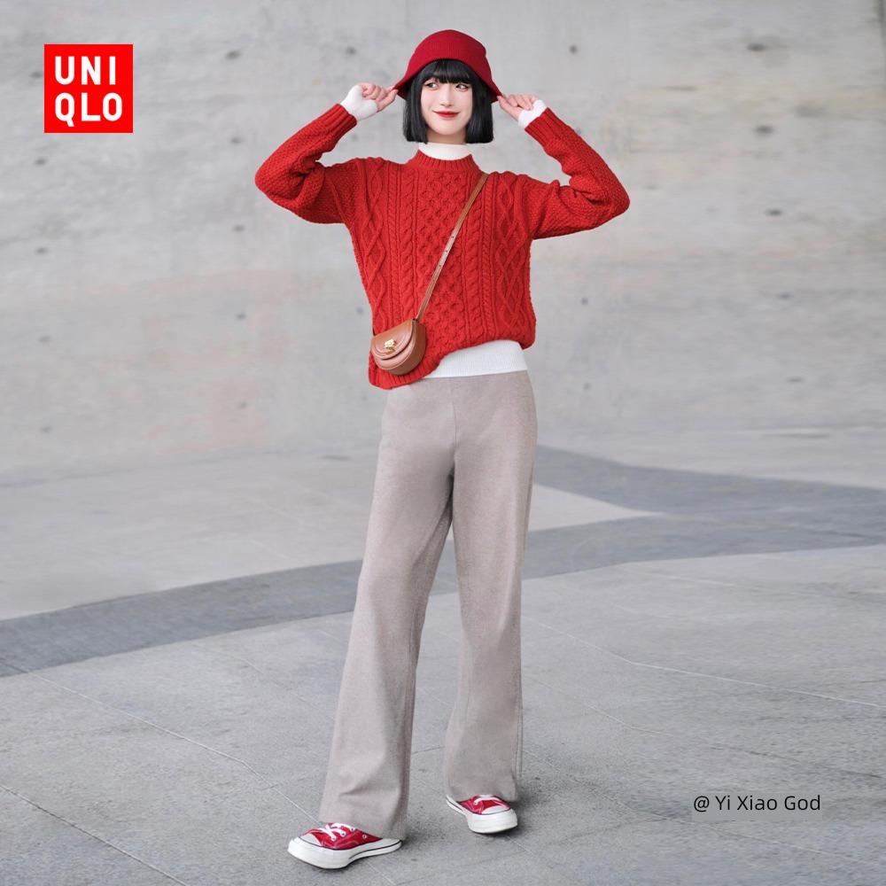 Uniqlo Newflower Round neck Long sleeve Autumn and winter Sweater