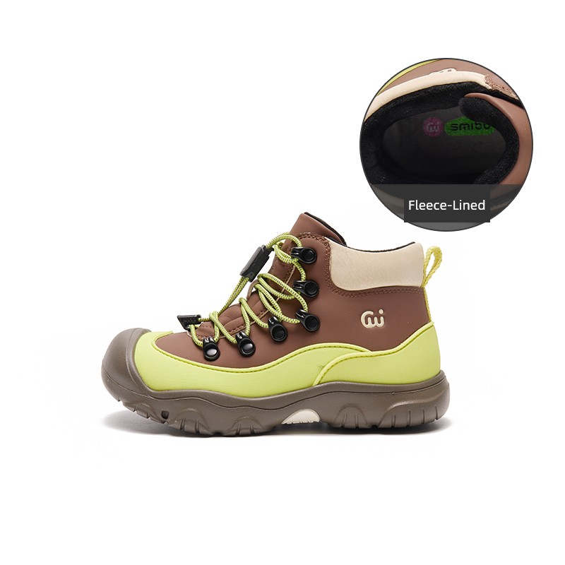 Smibu Children's Shoes 2026 Martin Boots Spring and Autumn Style Children's Leather Boots Boys and Girls Short Boots Outdoor Yellow Boots — 7