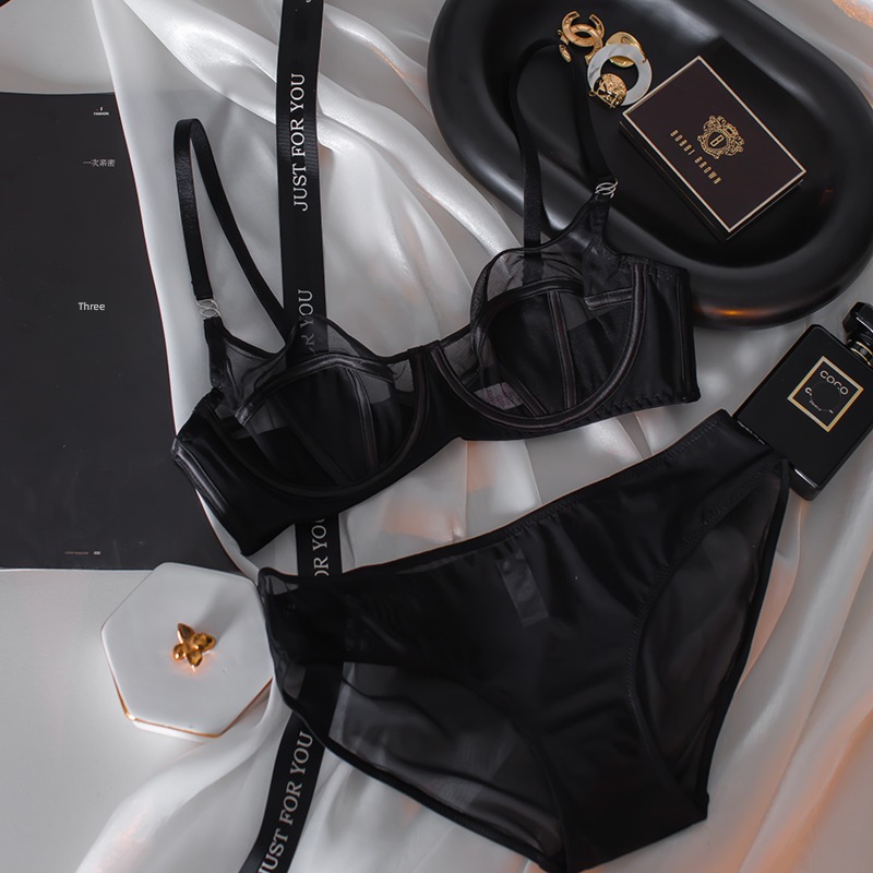 Micropermeability Gauze Anti bump Underwear set sexy Bras