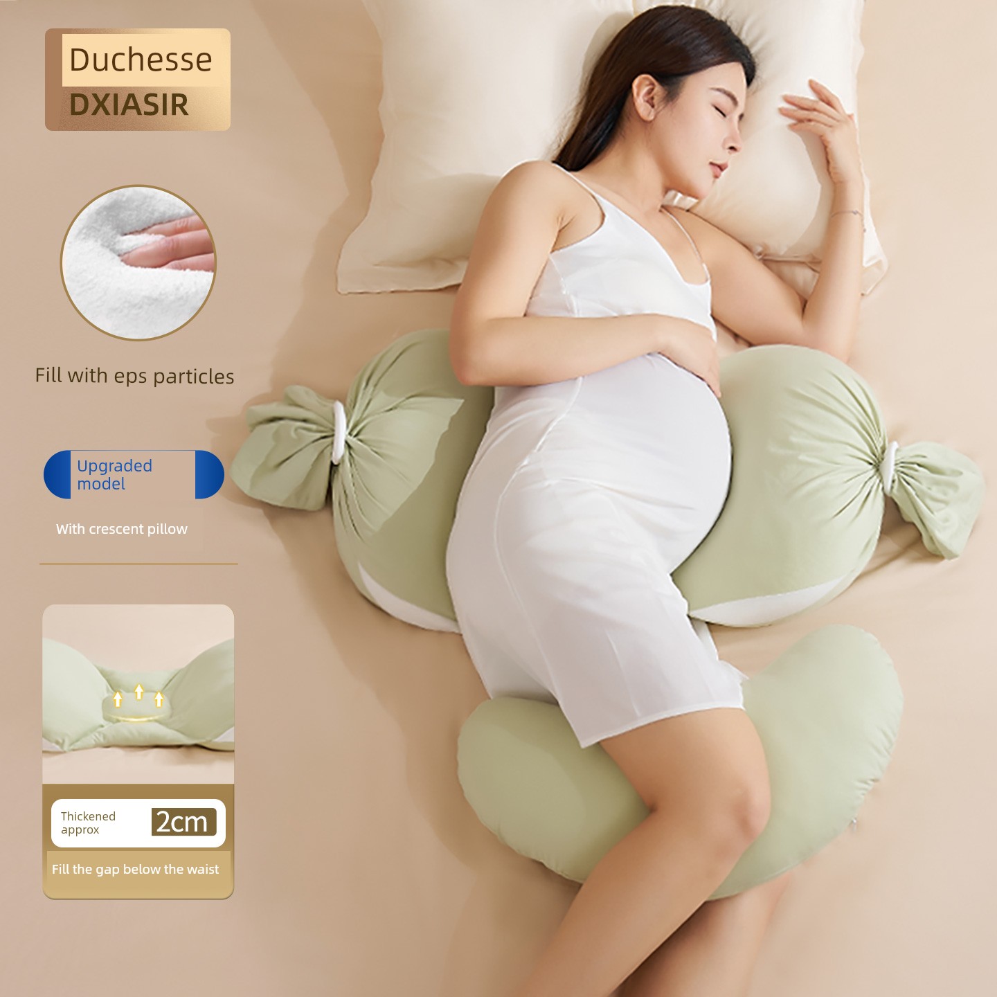 Duxiaer Maternity Pillow, Waist-Protecting Side Sleeping Pillow, Abdominal Support Pillow, Pregnancy Essential, Side Sleeping Pillow for Pregnant Women, — 6