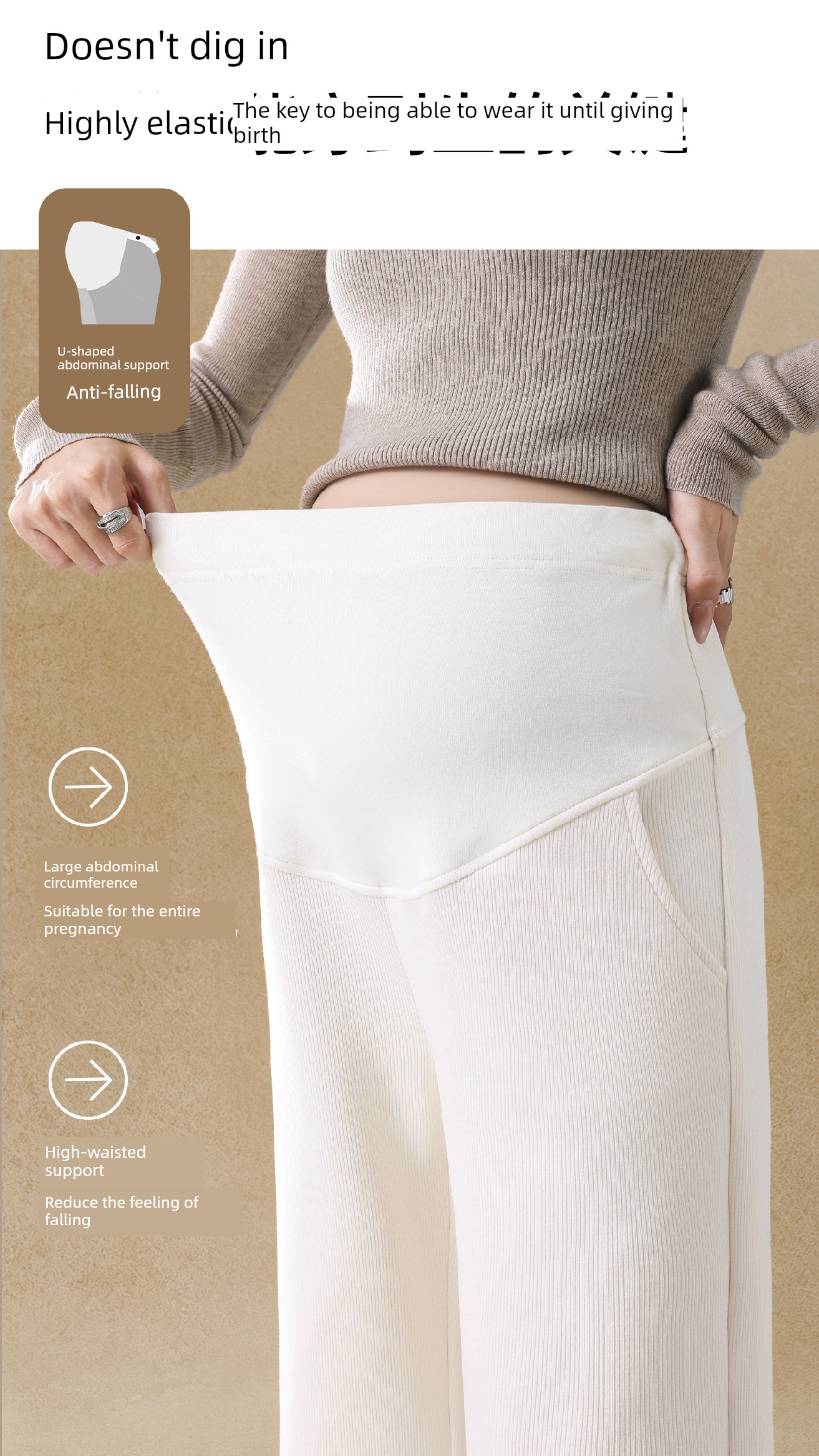 Autumn and Winter Thickened Outer Wear Casual Straight-Leg Pregnant Women's Pants — 9