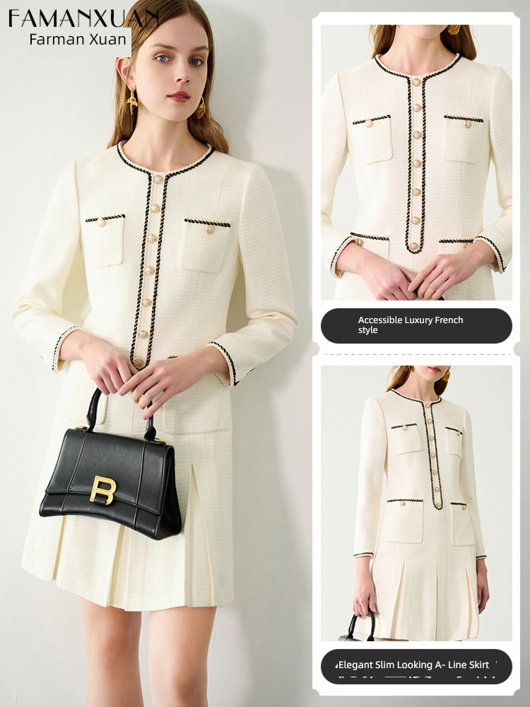 Famanxuan Celebrity Tweed delicate Dress
