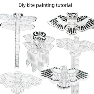 DIY Painting Bamboo Teaching Kite Kit Material Package Bamboo Frame Handmade Semi-Finished Materials Blank Coloring Educ