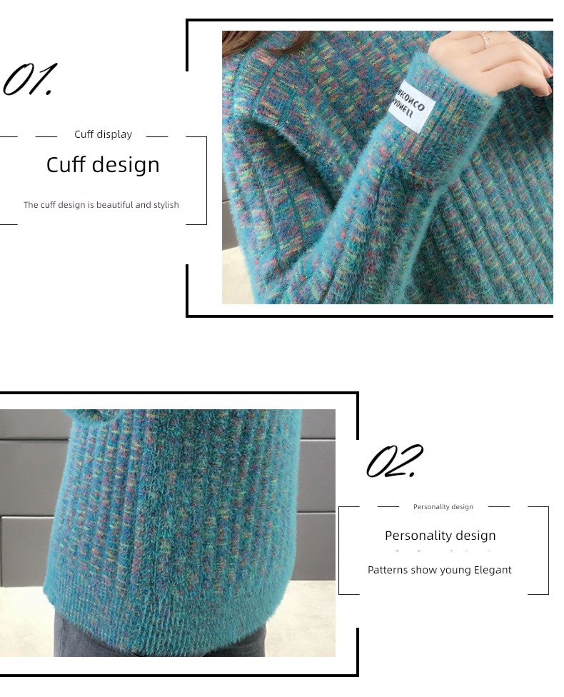 No hair loss schoolgirl High collar Imitation mink Plush sweater female winter thickening 2022 new pattern Undershirt Autumn and winter