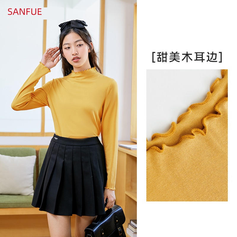 Sanfu Long sleeve T-shirt Self-cultivation Agaric edge Undershirt