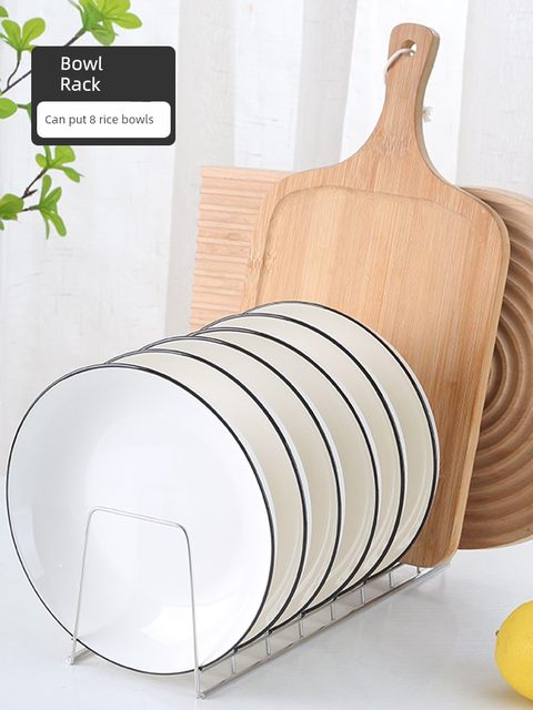 Stainless steel dish storage artifact plate table top drain rack kitchen storage rack bowl rack bowl plate storage rack