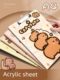 Acrylic board clip a4 folder high-value cartoon cute fixed board writing clip elementary school students school supplies exam writing board children student pad transparent girl test paper storage clip