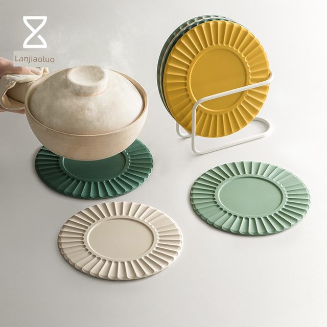 Lazy corner placemat household kitchen pot mat heat insulation pad anti-scalding high temperature mat silicone dining table mat plate coaster