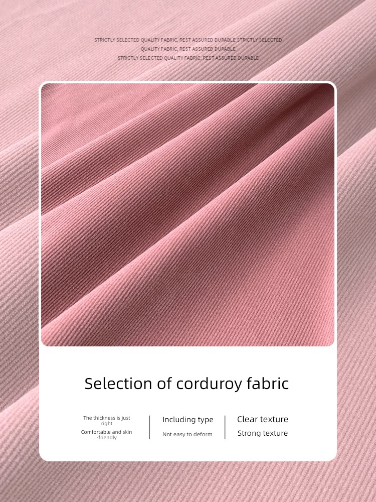 Warm color corduroy Minority Inner lap Overlapping wear Thin strip shirt