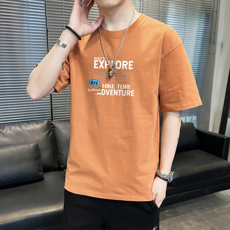 100% Korean version trend student Couples dress Short sleeve T-shirt