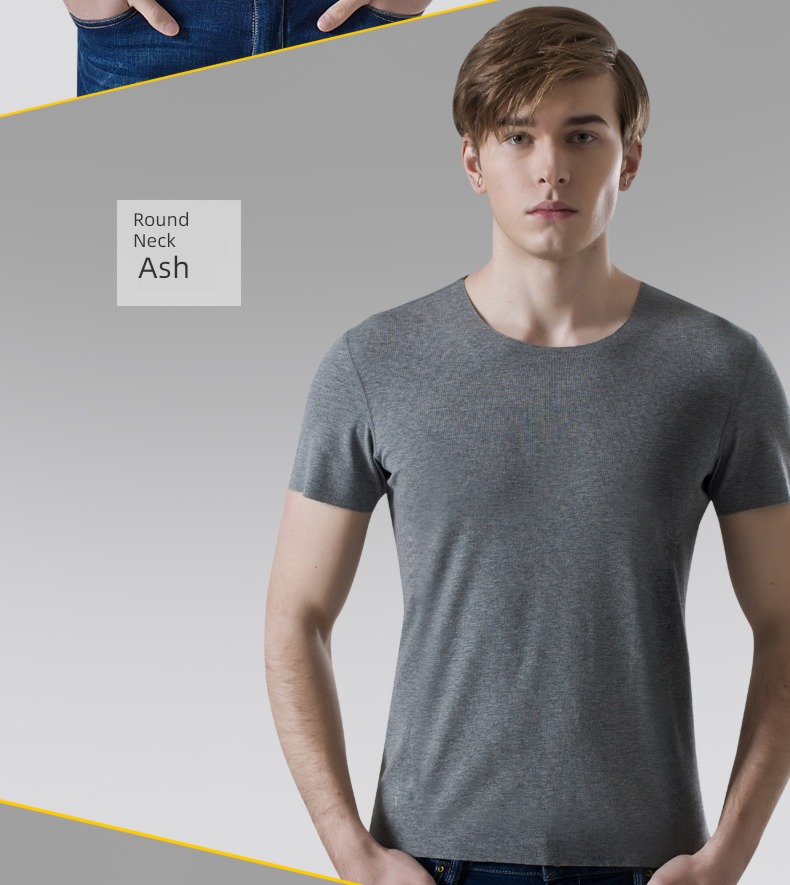 modal  man V-neck Tight fitting Undershirt Short sleeve T-shirt