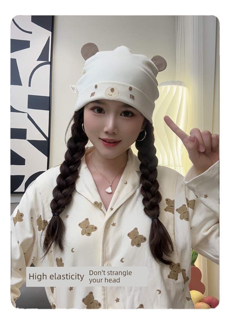 Postpartum Hat Made of Pure Cotton for Spring and Autumn, Windproof Hat for Pregnant Women, Thin Summer Style with Headband, Sweat-Absorbent Hat for — 2