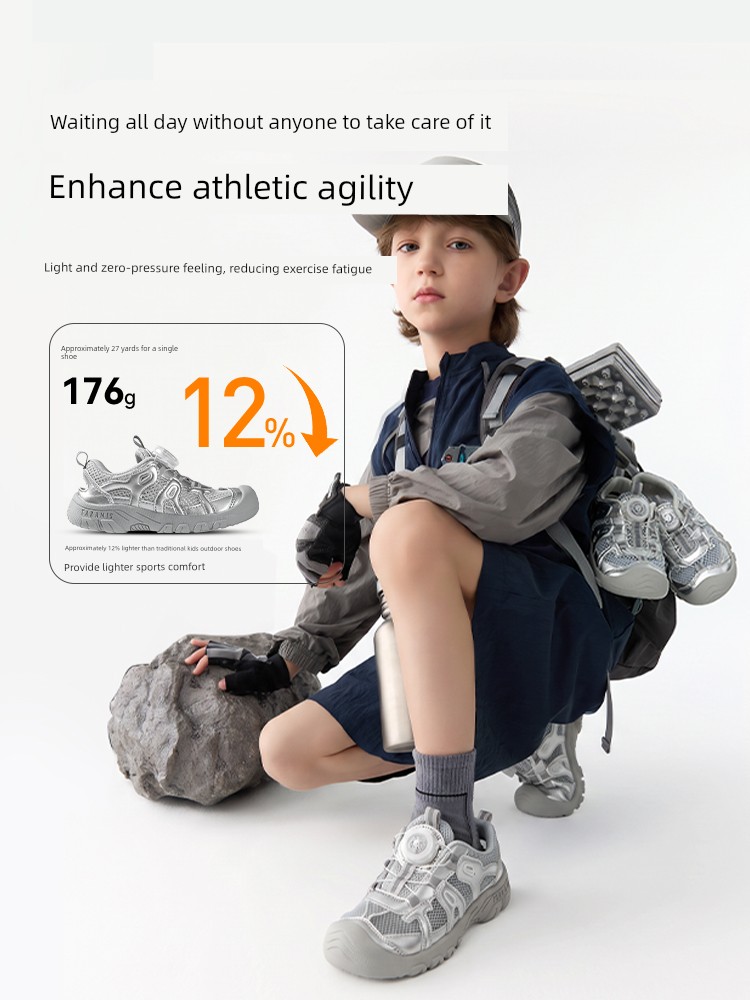 Tyrannis Kidsren's Shoes Spring & Fall New Outdoor Sports Shoes Boys' Outdoor Non-Slip Wear-Resistant Girls' Knob Shoes — 2