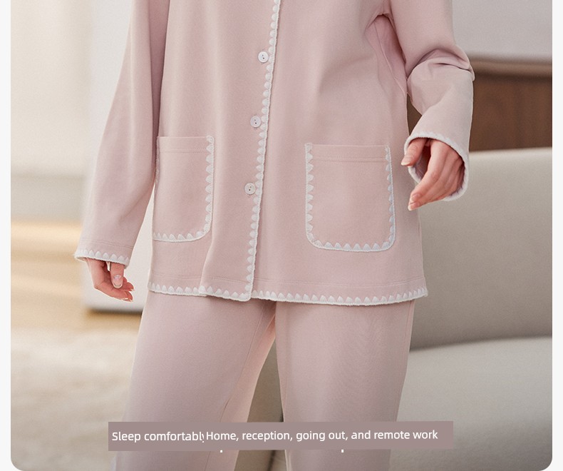 Manxi Maternity Pajamas Autumn/Winter Volcanic Flannel Pure Cotton Sleepwear Warm Nursing Homewear Set for Postpartum Women — 21