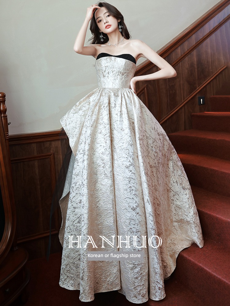 Dress skirt high-end A lady of temperament vocal music Art examination undergarment covering the chest and abdomen