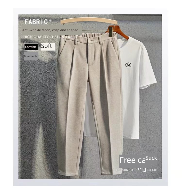 handsome Autumn and winter Nine points Thick and solid keep warm Self-cultivation Western-style trousers