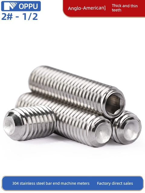 British stainless steel concave end machine hexagonal tightening screw 304 top wire Meiji headless stop screw