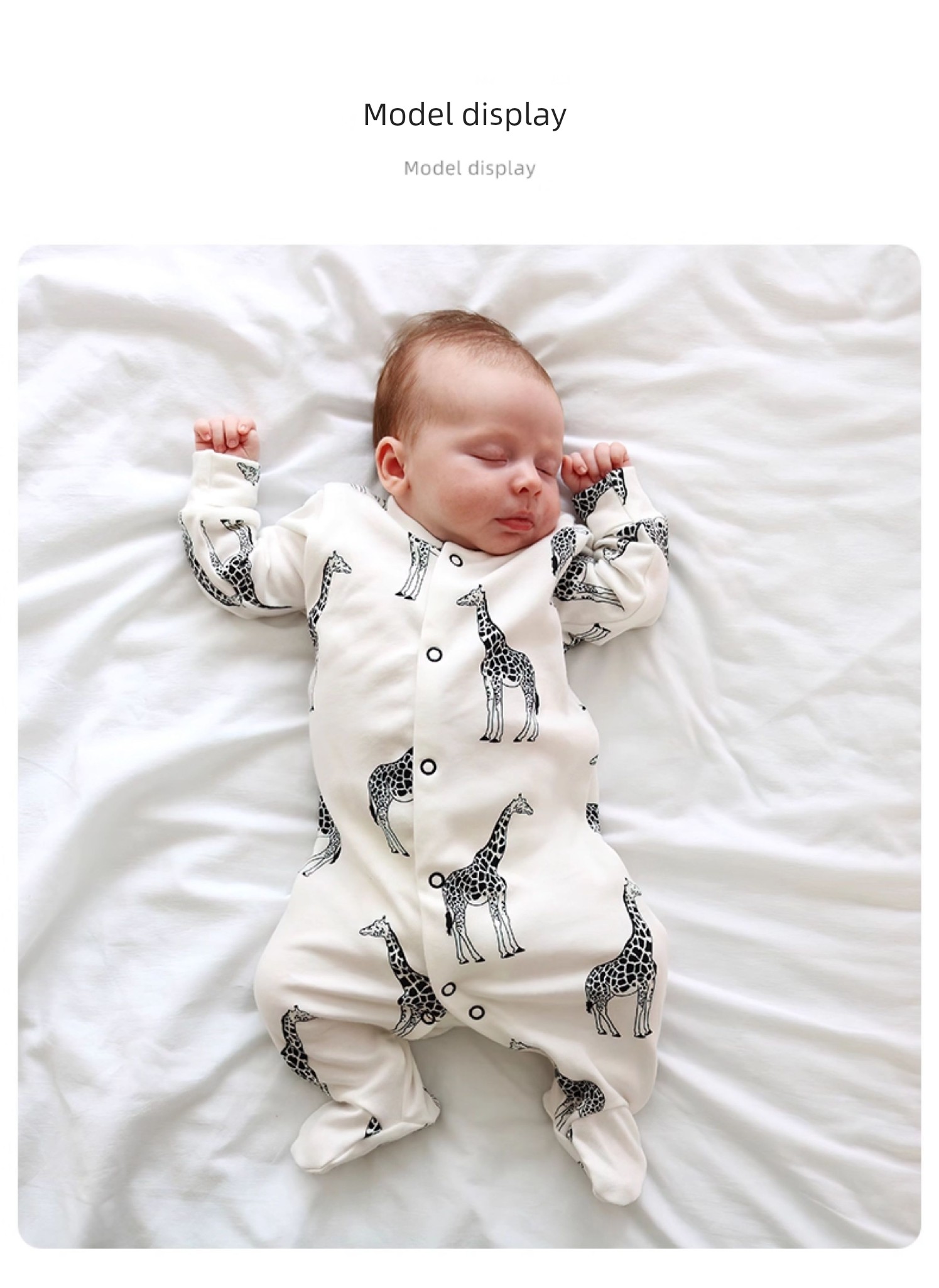 Tinypeople Infant Footed Romper Spring and Autumn Cute Fashionable Deer Print Baby Open-Crotch Outdoor Clothing — 6