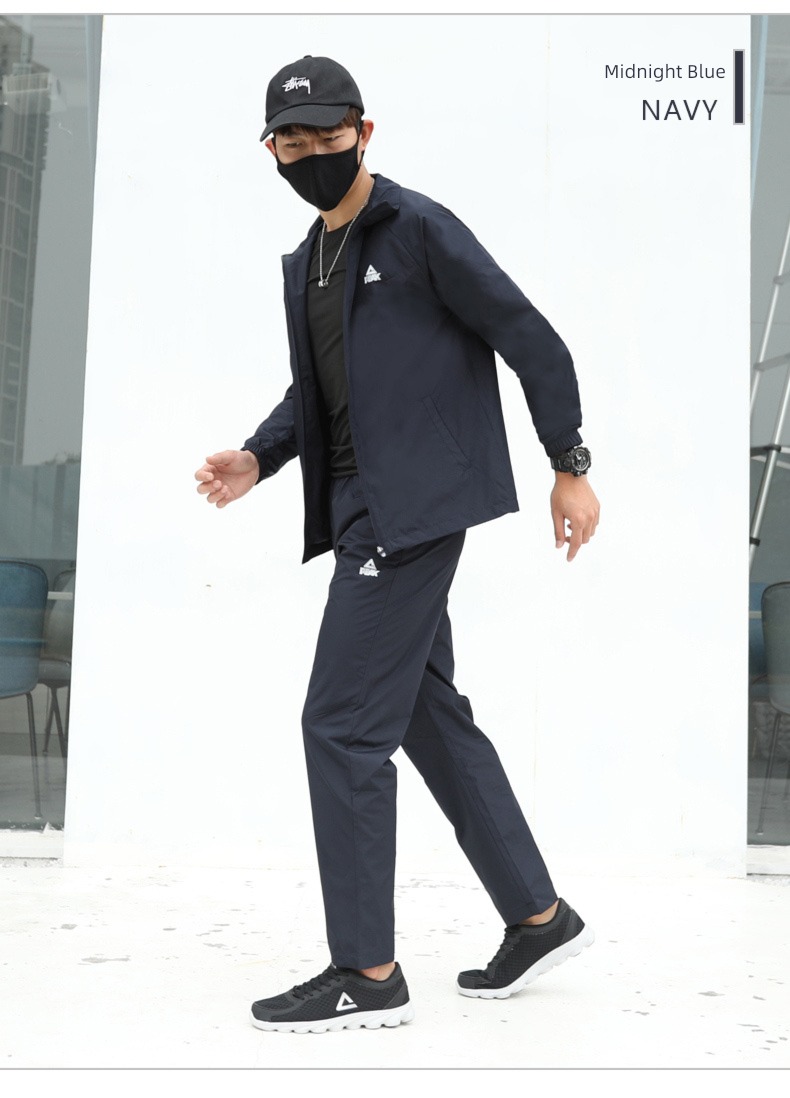 Peak summer motion trousers male Plush loose coat Windbreaker