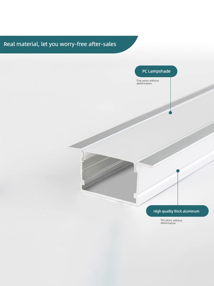 LED Linear Lamp Slot Aluminum Alloy U-Shaped Linear Lamp Aluminum Groove Lamp with Slot Concealed Card Slot Open-Mounted Embedded Line Light