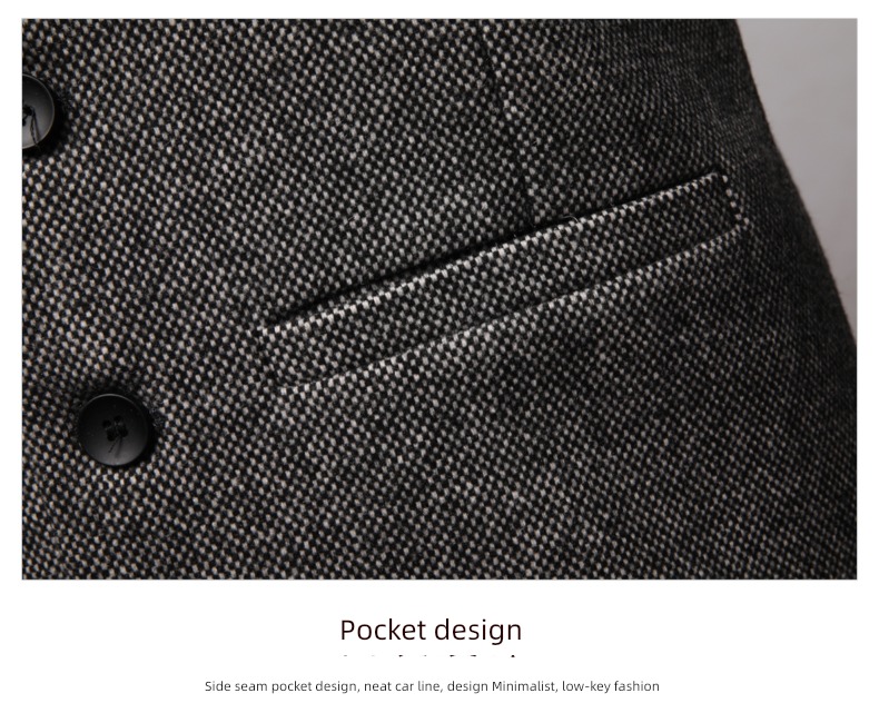 Autumn and winter Wool Inner lap handsome man 's suit Vest
