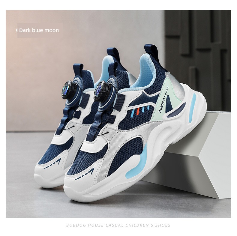 Babudou Boys' Shoes 2026 New Spring and Autumn Children's Sports Shoes for Older Kids, Lightweight Breathable Mesh for Elementary School Students — 8
