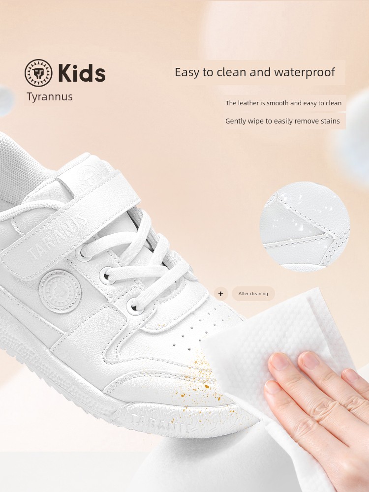 Tyrannis Kidsren's White Sports Shoes for Boys and Girls, Lightweight White Shoes for Campus, Versatile Casual White Sneakers