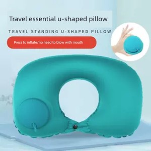 Press-Type U-Shaped Square Inflatable Pillow, Neck Pillow, Travel Pillow, Airplane Pillow, Travel Supplies Three-Piece S