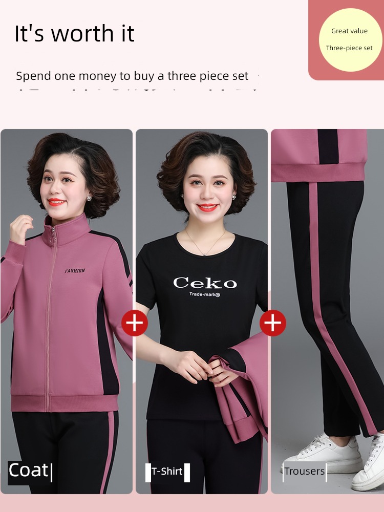 middle age mom The new Athletic Wear Autumn clothes leisure time loose coat