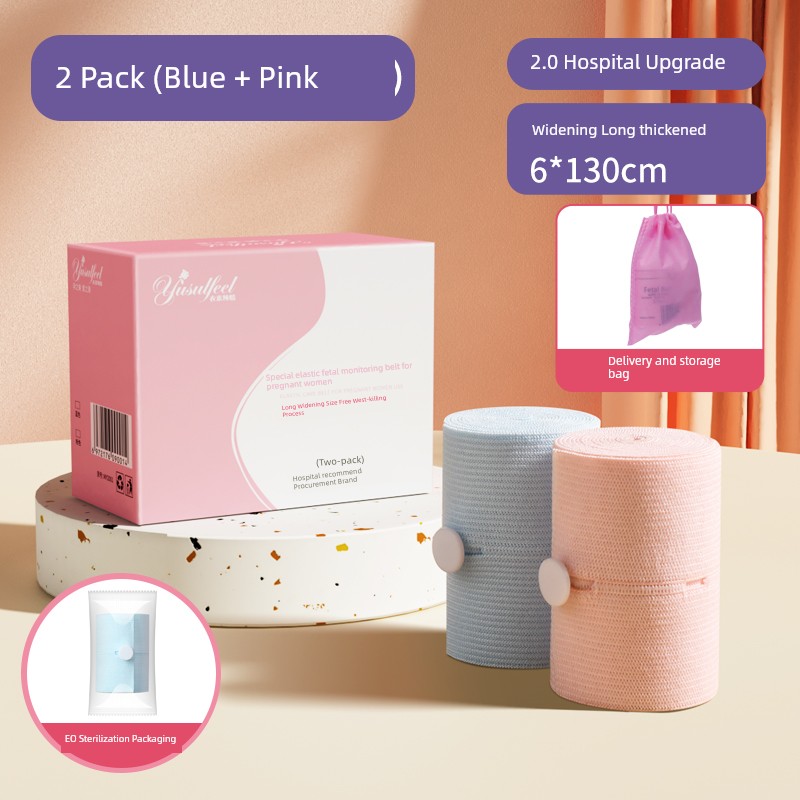 Hospital, Same Section Two Widened Fetal Heart Monitoring Belts for Prenatal Examination — 3