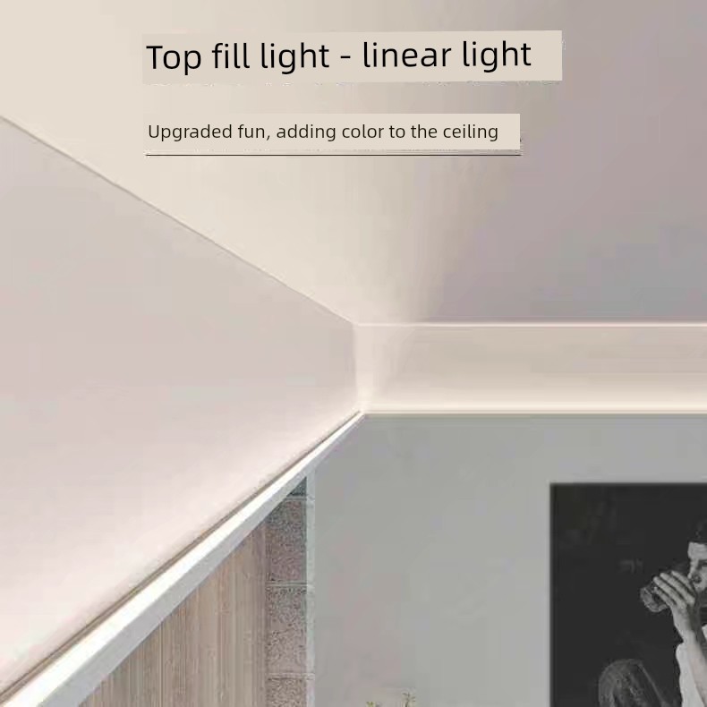 Nvc Double Eyelid Light-Emitting Vertical Linear Light for Living Room, Single-Sided Side-Mounted Uplighting Linear Light, Three-Color Light Strip