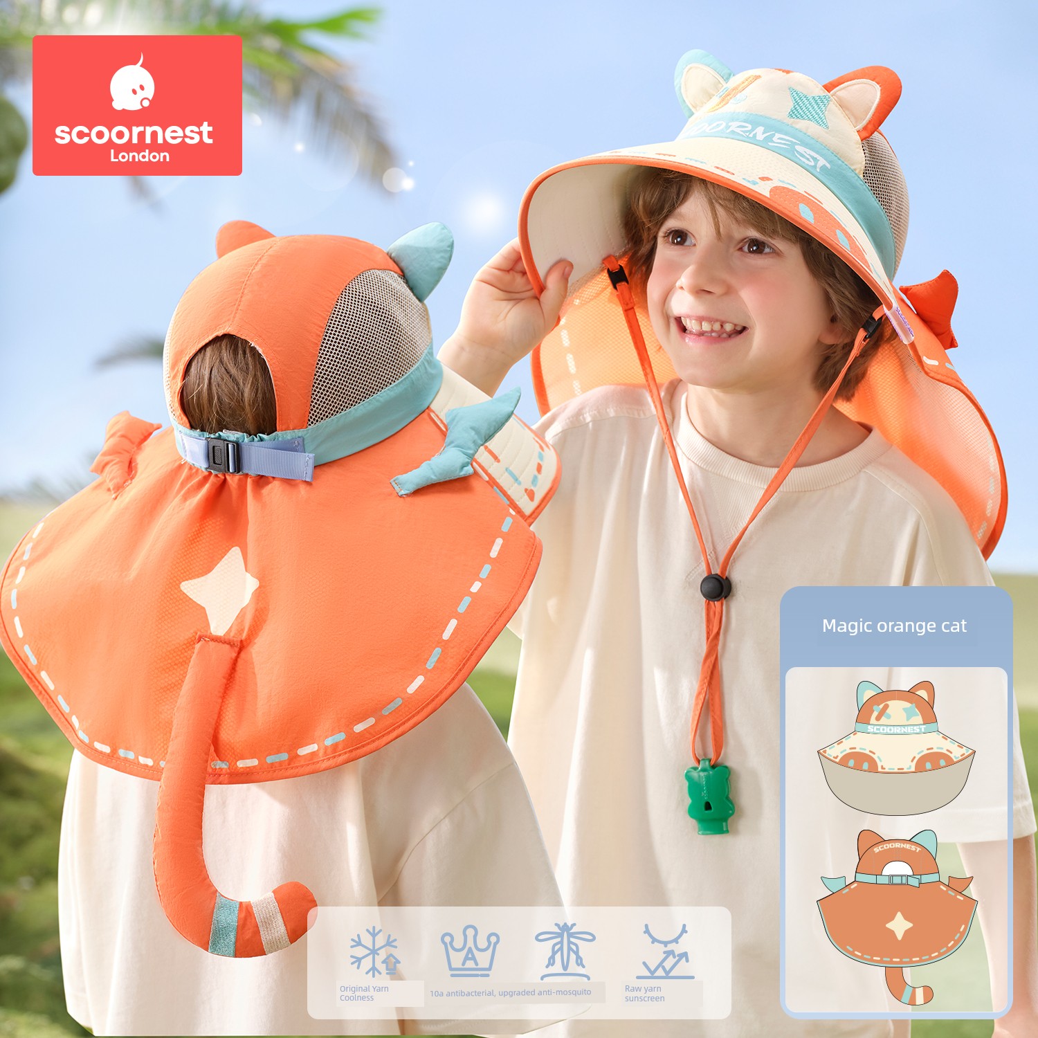 Kechao Kidsren's Sun Protection Hat Spring and Summer Uv Protection Baby Sunshade Hat for Boys and Girls with Large Brim — 1