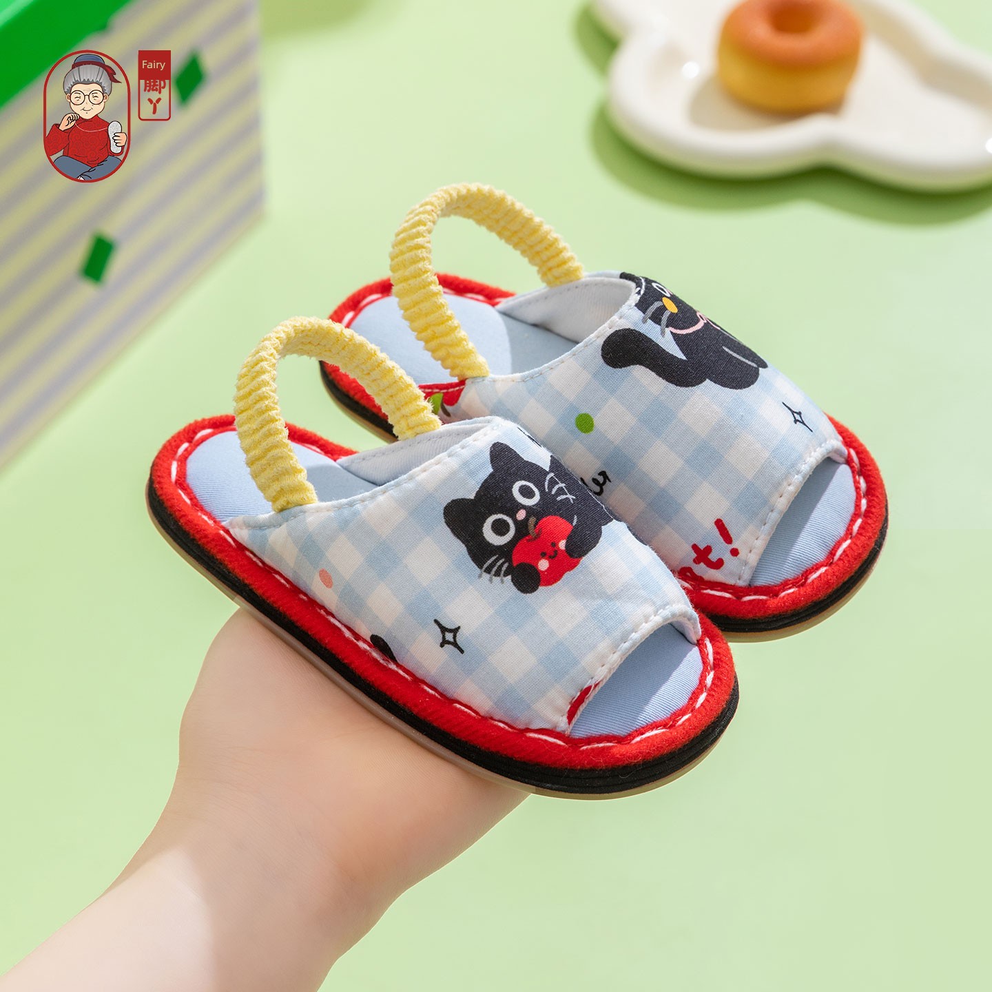 Fairy Feet Children's Layered Cotton Slippers Baby Indoor Home Non-Slip Breathable Cartoon Floor Shoes for Boys and Girls — 3