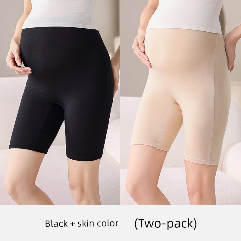 Maternity Cotton Underwear for Summer, Large Size, Anti-Exposure Safety Shorts, Two-In-One, Extended Length, Five-Point Leggings for Summer — 2