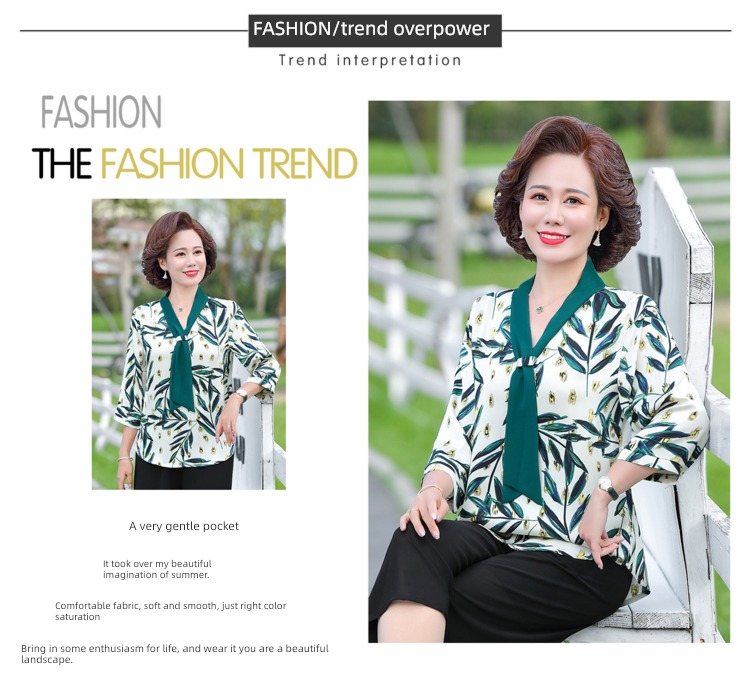 mom Foreign style Chiffon middle age female jacket Two summer wear
