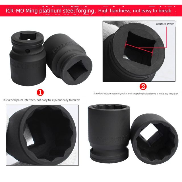 3/4 plum blossom sleeve head 32 short stroke cannon 12 corner wind-mobile electric wrench manual disassembly screw tool 30 36