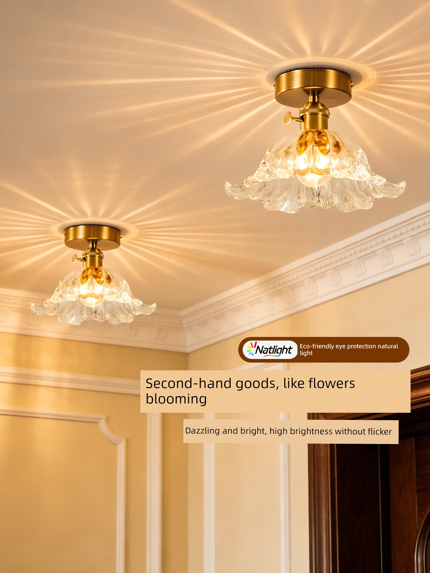 Huayi Eco-Friendly Eye Protection Ceiling Light French Retro Style Corridor Light Vintage Balcony Hallway Entrance Light