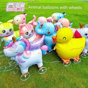 Internet-Famous Wheeled Walking Balloon Animal Cartoon Birthday Decoration Scene Setup Children's Outdoor Inflatable Toy