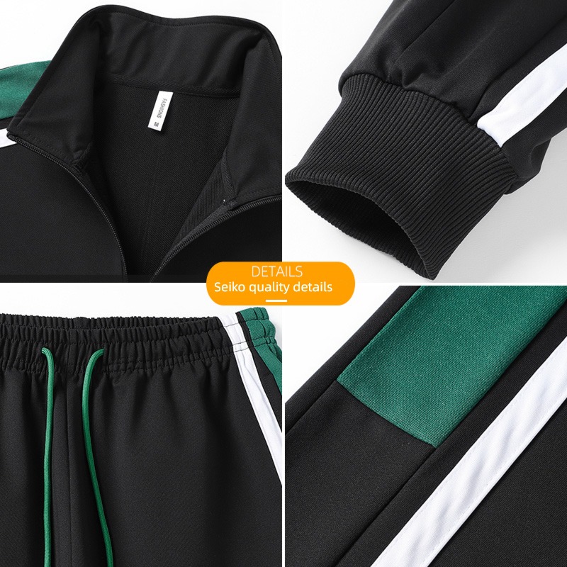 middle age spring stand collar Cardigan run Sports suit